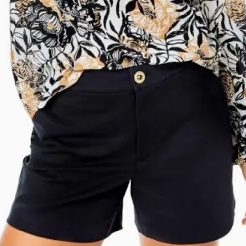 Lilly Pulitzer NWT Gretchen High Rise Black Shorts